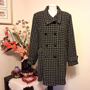 NEW Women’s Gray Black Double-Breasted Lined Trench Coat Winter Outerwear 18 XL